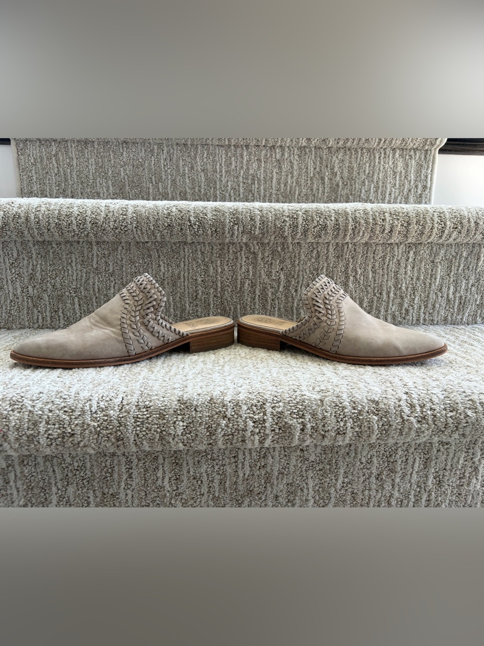 Vince Camuto Sona Mules In Taupe. Size 7.5 View 4